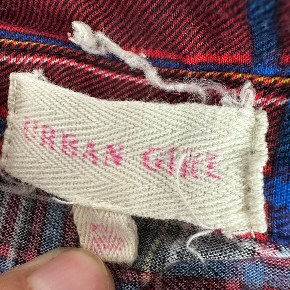 Plaid Long Sleeve Shirt By Urban Girl Size XL Red & Black Polyester Casual - Picture 3 of 6